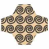 Motif de vagues de clé Méandre grec marron (Plat)
