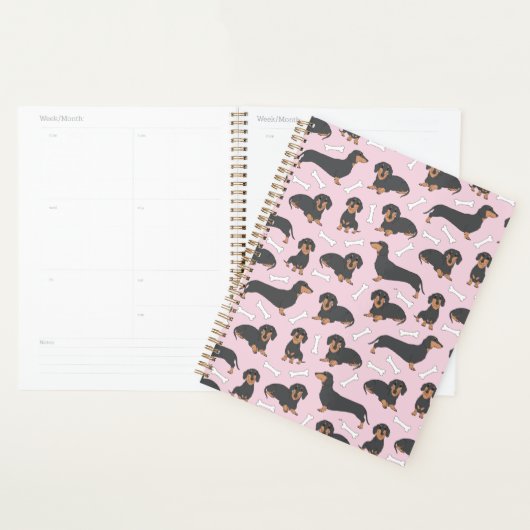 motif de variété dachshund en rose (Devant avec enveloppe)