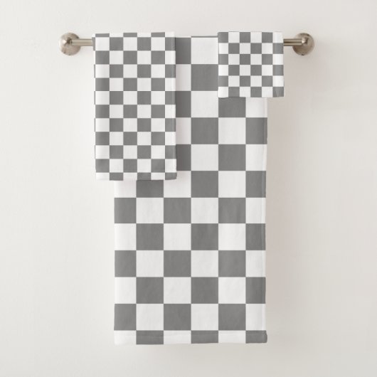 Motif de vérification À damiers blanc gris cendré (En situation)