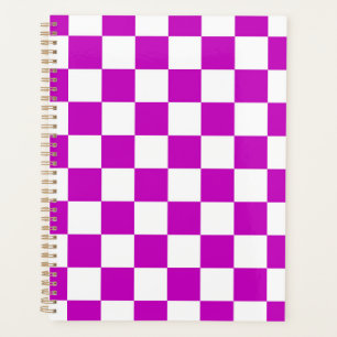 Motif de vérification À damiers blanc violet