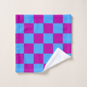 Motif de vérification À damiers bleu violet (Gant de toilette)