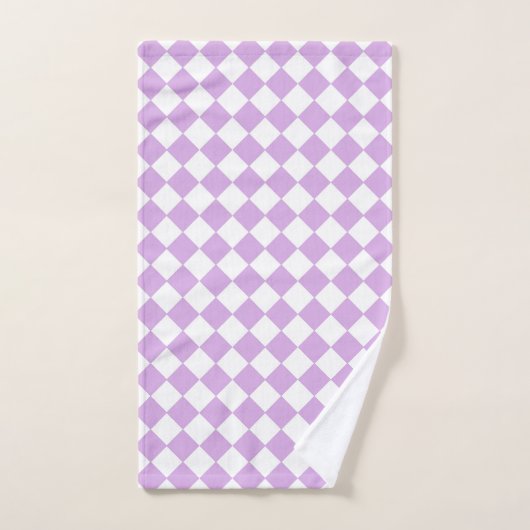 Motif de vérification violet et blanc (Serviette à main)