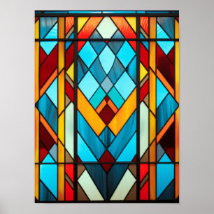 Motif de verre coloré géométrique Art Déco