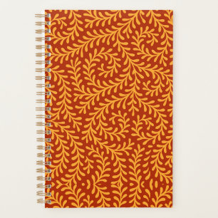 Motif de vigne feuillue jaune doré