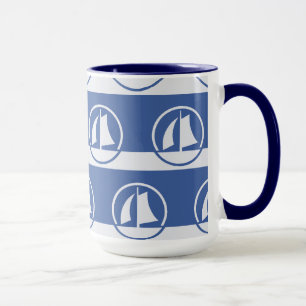 motif de voiliers, tasses de couleur personnalisé