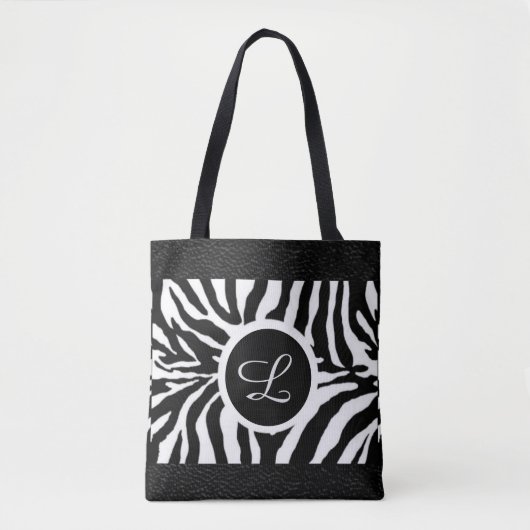 Motif de zèbre Monogramme avec Sac fourre-tout de (Devant)