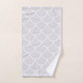 Motif d'écailles de sirène blanches festonnées (Serviette à main)
