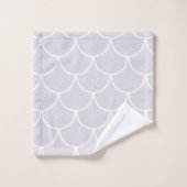Motif d'écailles de sirène blanches festonnées (Gant de toilette)