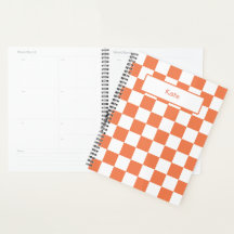 Motif d'échecs Orange et White Preppy