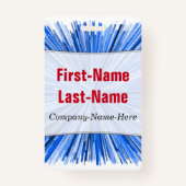 Motif d'éclat de Blue Line ; Badge nominatif (Devant)