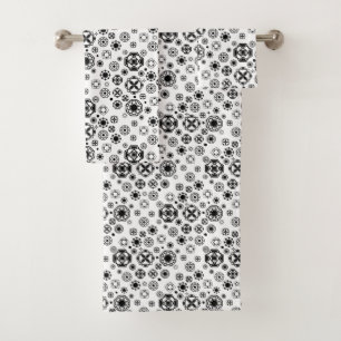 Motif décoratif arabesque noir blanc mignon
