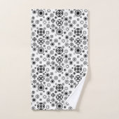 Motif décoratif arabesque noir blanc mignon (Serviette à main)