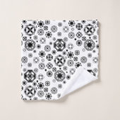Motif décoratif arabesque noir blanc mignon (Gant de toilette)