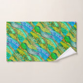 Motif décoratif bleu-vert (Serviette à main)
