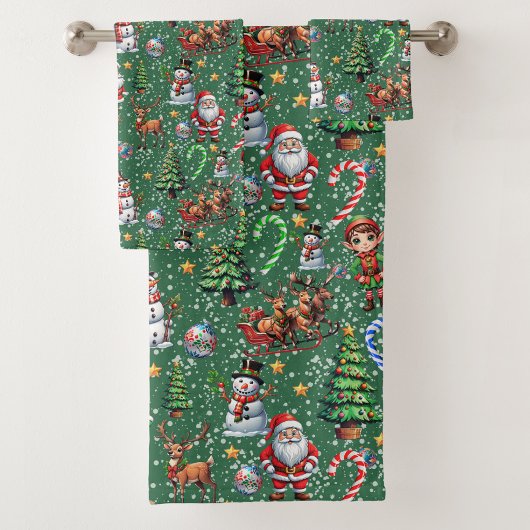 Motif décoratif de Noël sur fond vert