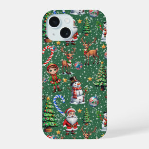 Motif décoratif de Noël sur fond vert