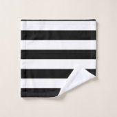 Motif décoratif rayé noir et blanc rayures (Gant de toilette)