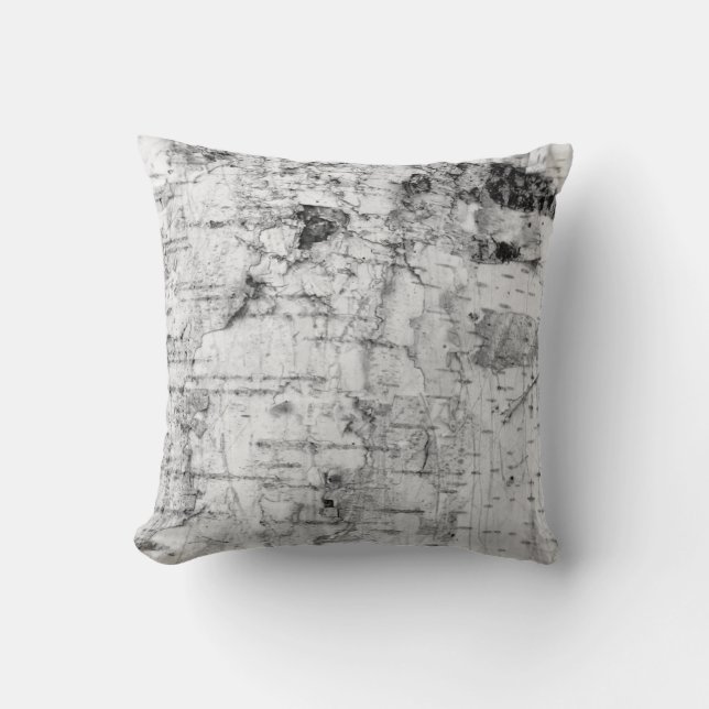 Motif d'écorce de bouleau lancer oreiller (Recto)
