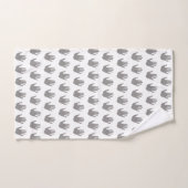 Motif d'empreintes de main grises et blanches (Serviette à main)