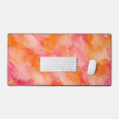 Motif d'encre alcoolique rose orange (Clavier et souris)