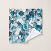 Motif d'encre d'alcool bleu vibrant (Gant de toilette)