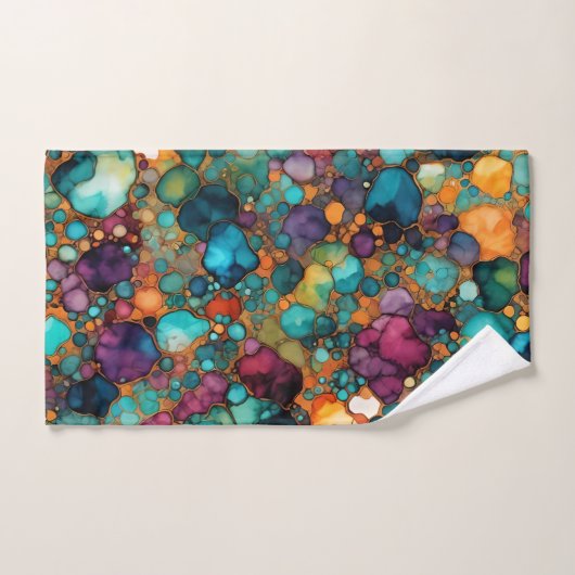 Motif d'encre d'alcool coloré Vibrant (Serviette à main)