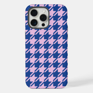 Motif dent de chien rose et bleu