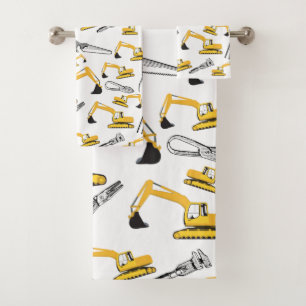 Motif des camions et des outils de construction de