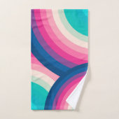 Motif des cercles arc-en-ciel rétro-colorés| (Serviette à main)