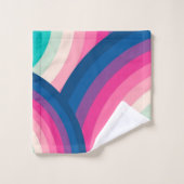Motif des cercles arc-en-ciel rétro-colorés| (Gant de toilette)