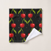 Motif des cerises brillantes (Gant de toilette)