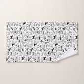 Motif des chiens noirs et blancs| Cute Canine Love (Serviette à main)
