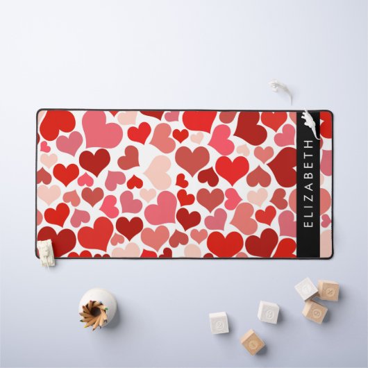 Motif Des Coeurs, Coeurs Rouges, Amour, Votre Nom (Tableau pour enfants)