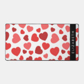 Motif Des Coeurs, Coeurs Rouges, Votre Nom (Recto)