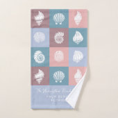 Motif des coquillages de nom et d'emplacement pers (Serviette à main)