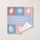 Motif des coquillages de nom et d'emplacement pers (Gant de toilette)