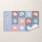 Motif des coquillages de nom et d'emplacement pers (Serviette à main)