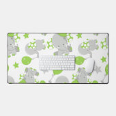 Motif Des Eléphants, Eléphants Mignons - Grey Vert (Clavier et souris)