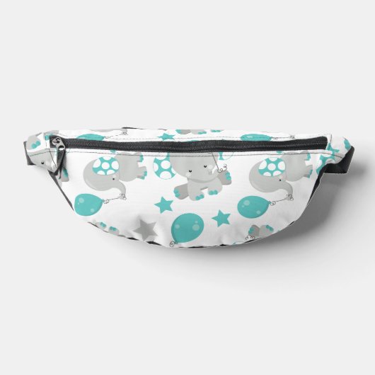 Motif Des Eléphants, Eléphants Mignons - Gris Bleu (Poser)