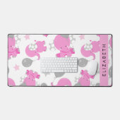 Motif Des Eléphants Roses, Étoiles, Votre Nom (Clavier et souris)