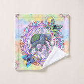 Motif des éléphants sacrés (Gant de toilette)