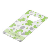 Motif Des Eléphants Verts, Étoiles, Votre Nom (Dos Angle)