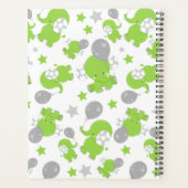 Motif Des Eléphants Verts, Étoiles, Votre Nom (Dos)