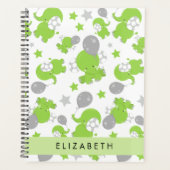 Motif Des Eléphants Verts, Étoiles, Votre Nom (Devant)