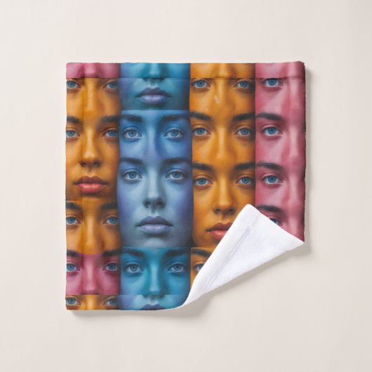 Motif des faces colorées (Gant de toilette)