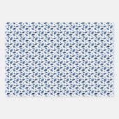 Motif des Feuilles d'aquarelle bleu de la marine m (Devant 2)