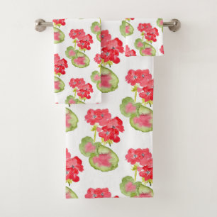 Motif des Geraniums de couleur rouge