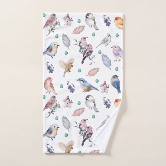 Motif des oiseaux de printemps (Serviette à main)