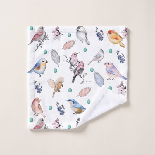Motif des oiseaux de printemps (Gant de toilette)