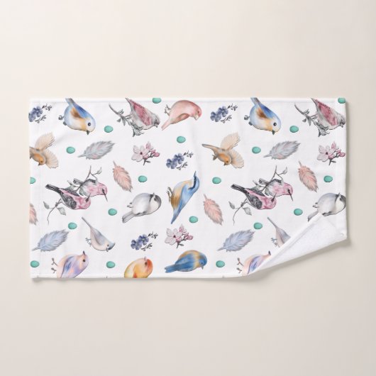 Motif des oiseaux de printemps (Serviette à main)